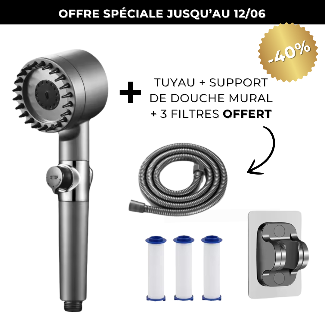 AquaGlow™ —  Pommeau de douche filtrant